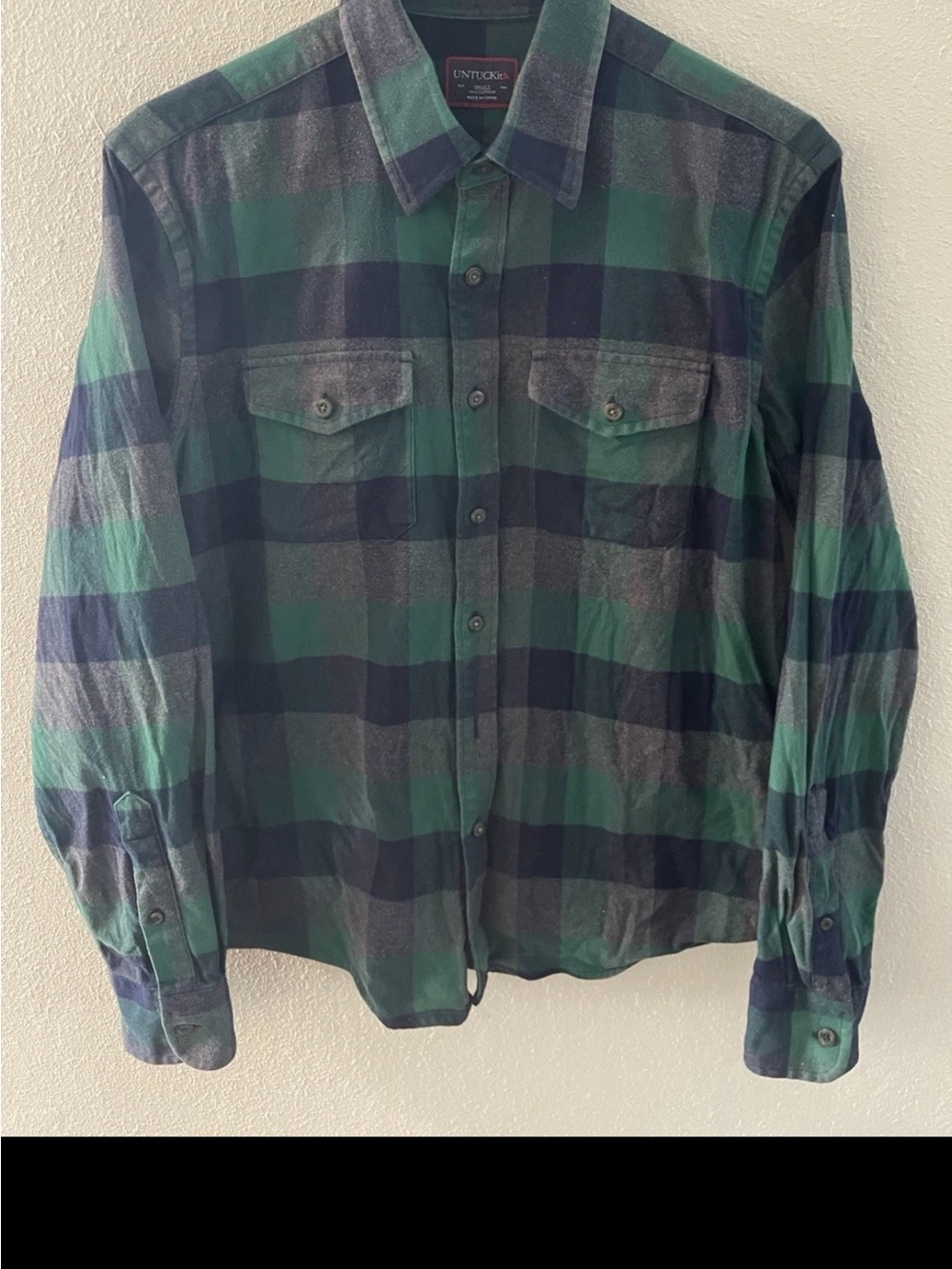 UNTUCKit Green & Navy Plaid Long-Sleeve Button-Down Shirt